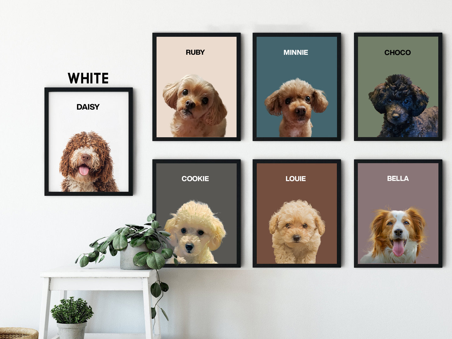 Custom Pet Portraits Personalized from Your Pets Photo Digital Download