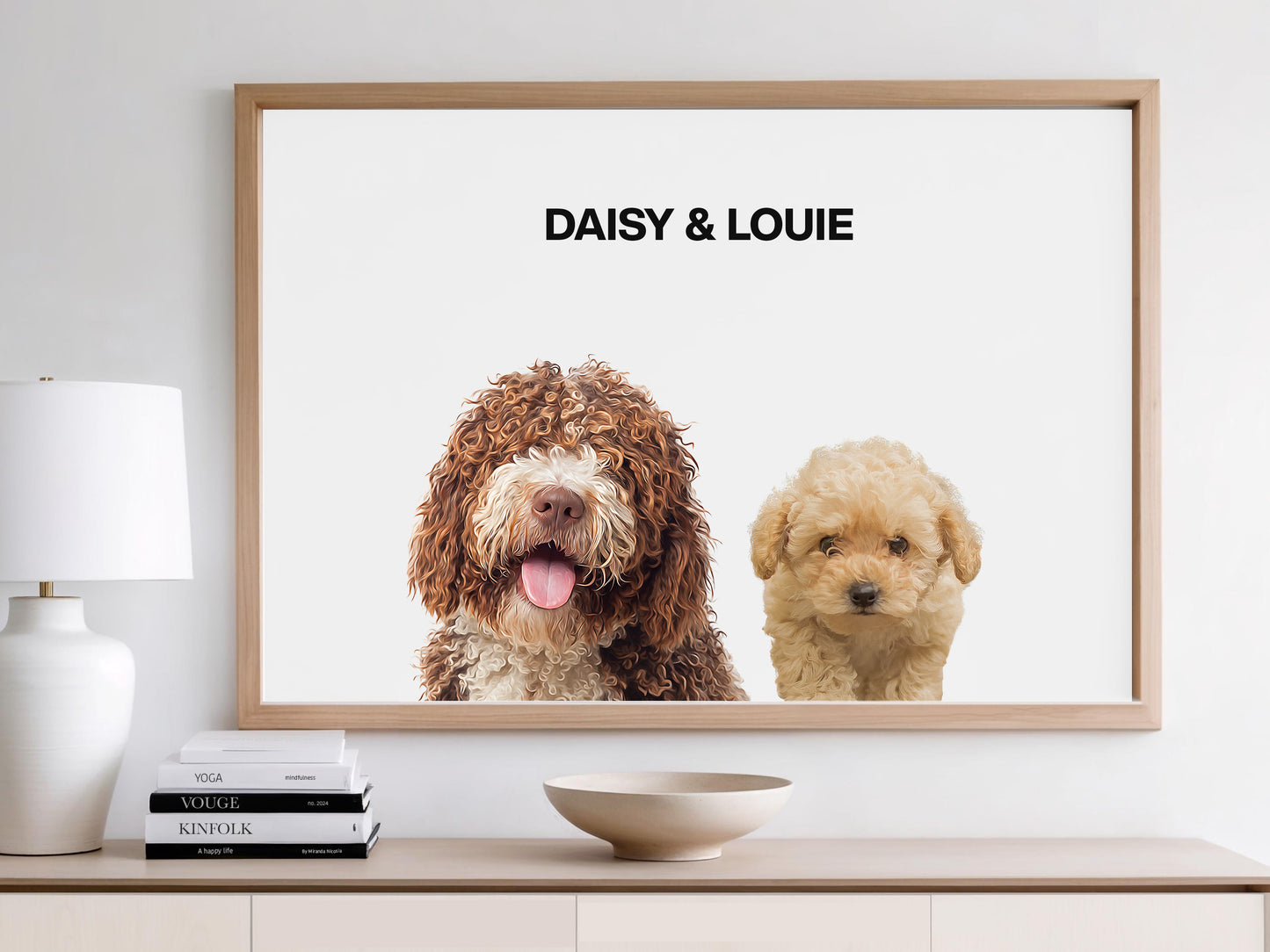 Custom Pet Portraits Personalized from Your Pets Photo Digital Download