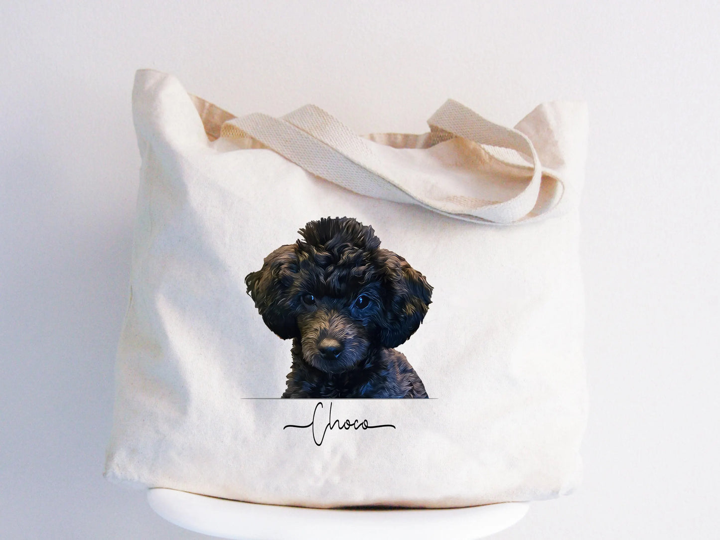 Custom Pet Tote Bag Digital Painting Art Style