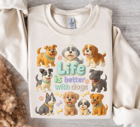 Life Is Better With Dogs T-shirts Design Instant Digital Download