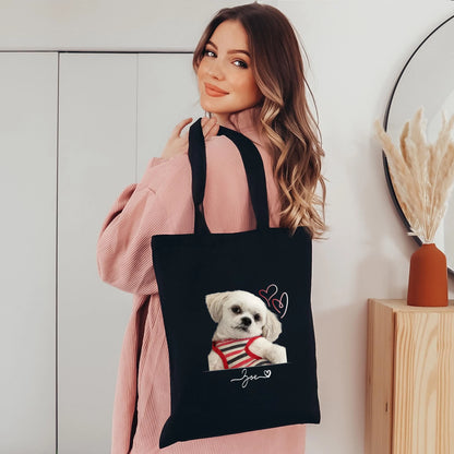 Custom Pet Tote Bag Digital Painting Art Style